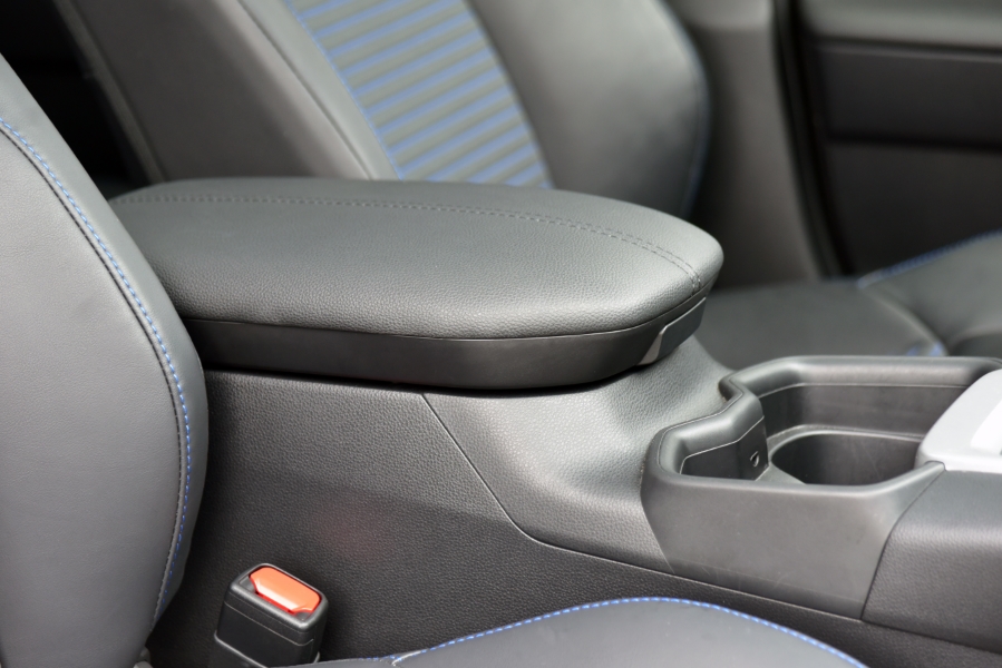 Car armrest for center console made of PUR high resilience flexible foam